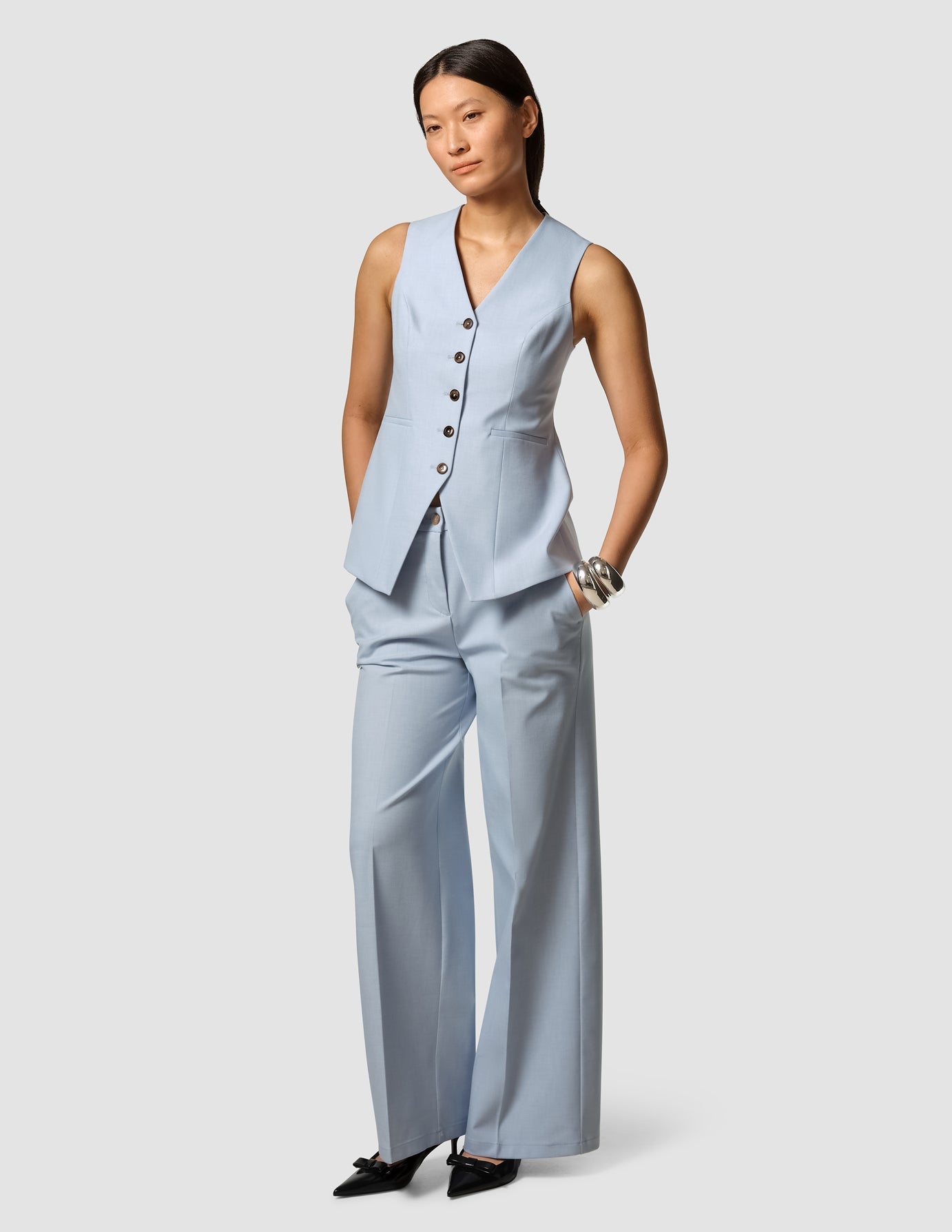 Essential Set Long Vest & Wide Pants